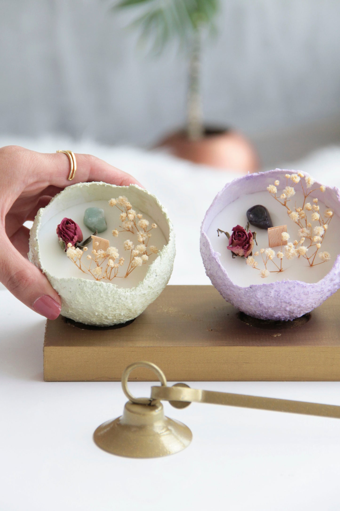 Trio de Velas con Cuarzos con Intenciones