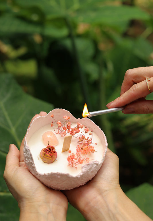 Vela Cuarzo Rosa