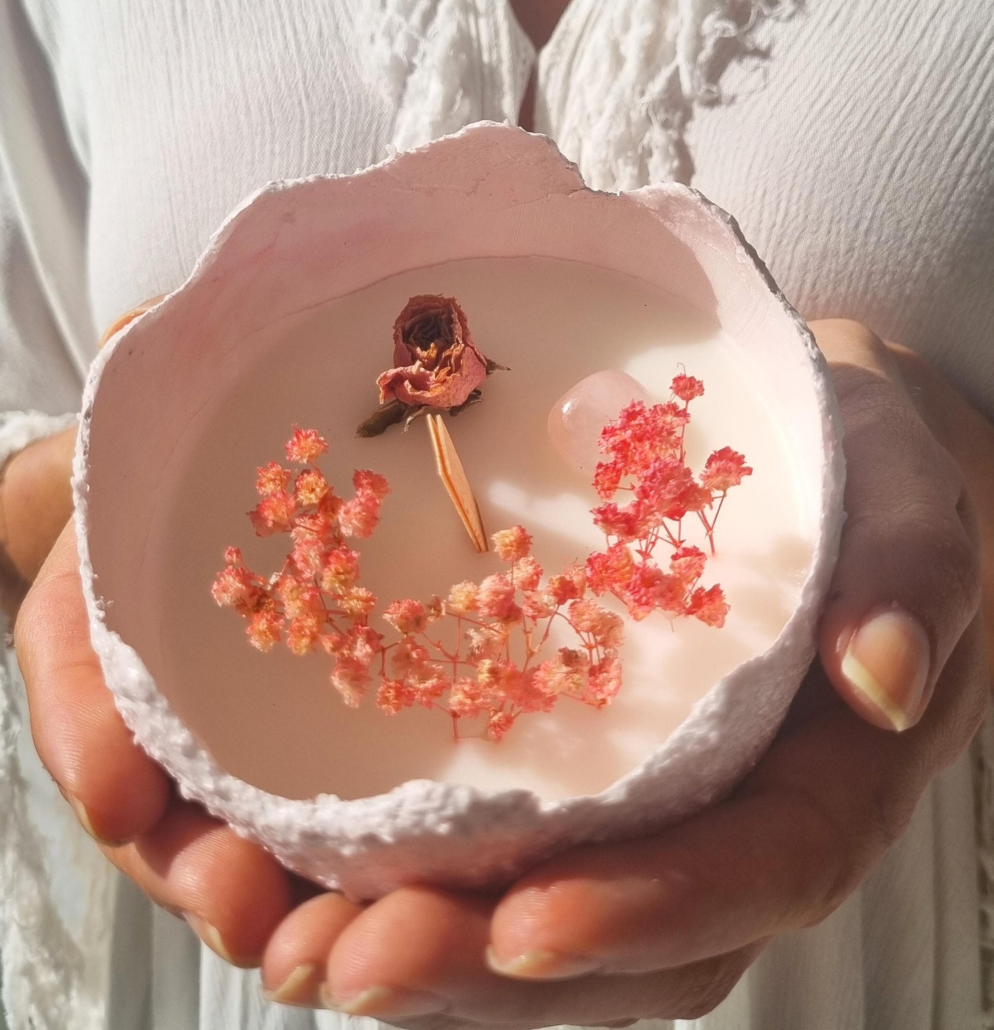 Vela Cuarzo Rosa